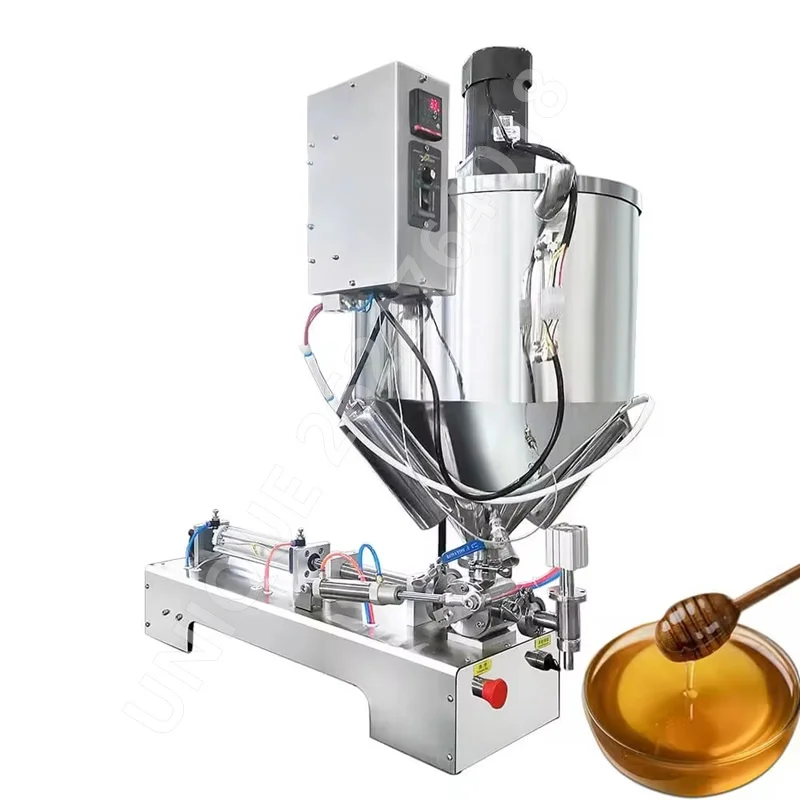 

220V Semi-Automatic Horizontal Single Nozzle Paste Cream Honey Filling Machine All Connect Food Grade Stainless Steel 5-1000ml