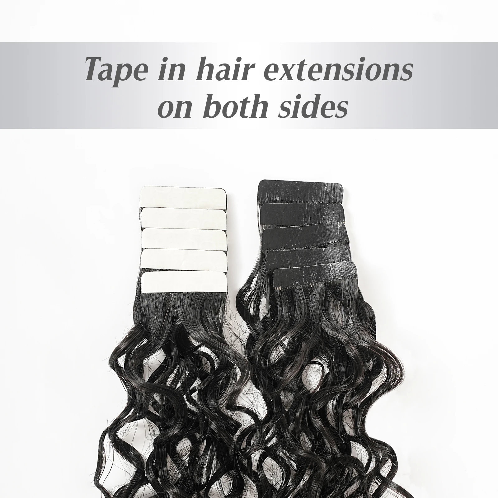 البورمية مجعد الشريط الشعر التمديد 50 جرام/حزمة 20 قطعة شريط مجعد ل 100% شعر عذراء طبيعي غير مرئية متعددة السيناريو يرتدي النساء