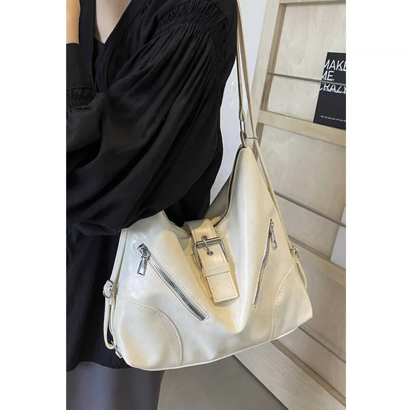 

Large Capaci Commuter Women's oulder Bag 2024 New Summer Faion Silver Color Casual Tote Bag Versatile Single oulder Bag