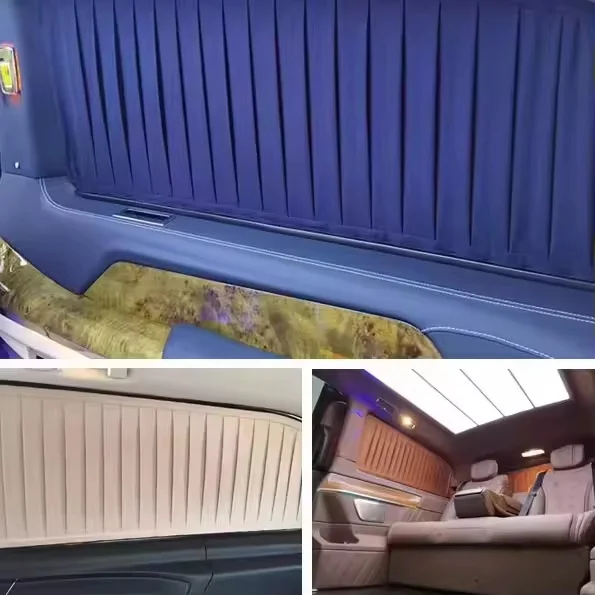 المصنع مباشرة الفاخرة اكسسوارات السيارات الداخلية تقليم جزء فان الديكور سيارة كهربائية الستائر ل MPV Mybach بنز