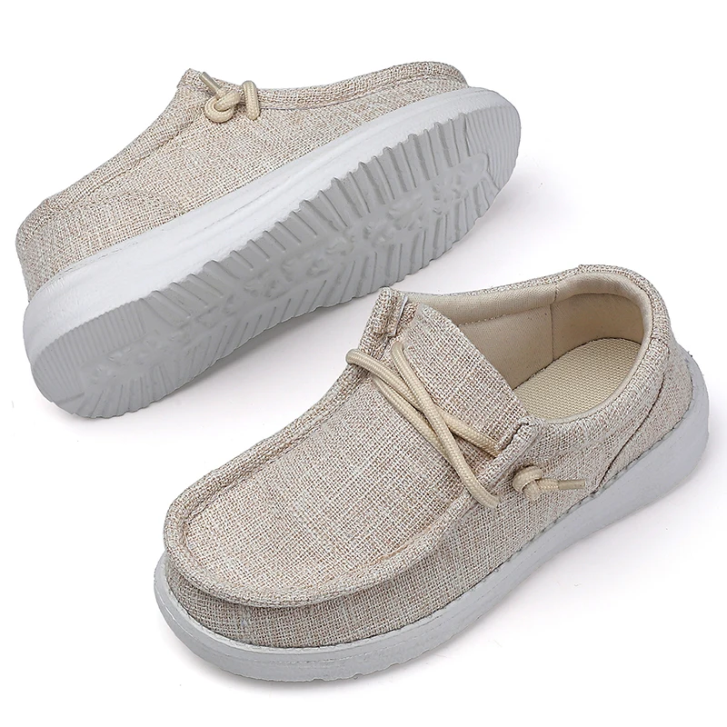 

Детские лоферы, повседневная обувь, слипоны для мальчиков, холщовые лоферы, удобные прогулочные туфли, детские нескользящие мягкие мокасины, кроссовки, новинка