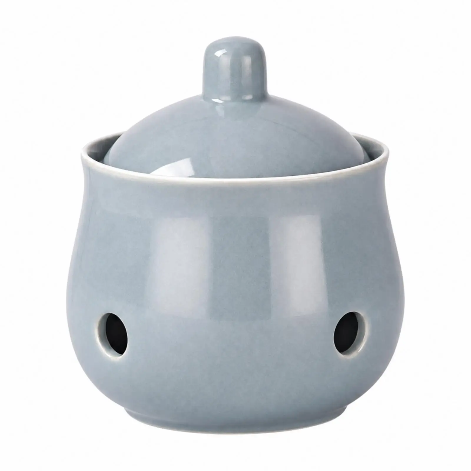Ceramic Food Keeper Jar with Airflow Holes for Garlic Ginger Chili Countertop Storage Solution