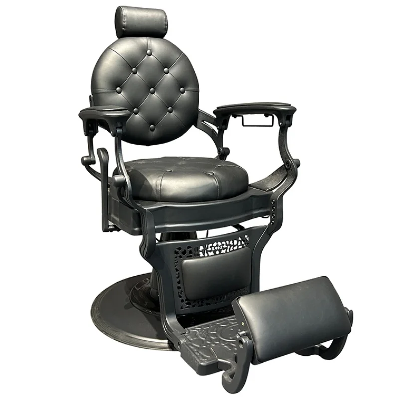 

Vintage Metal Hair Salon Chair Men's Modern Leather Veneer Barber Chair Beauty Salon Barber Shop Salon Furniture