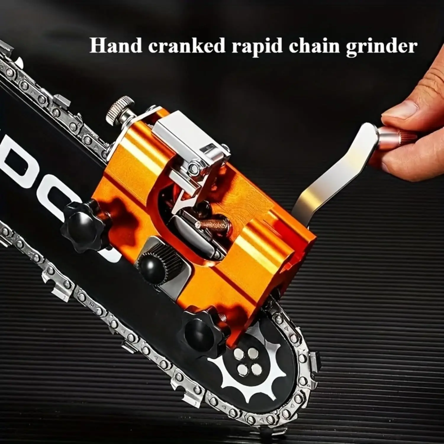 Portable Manual Chain Saw Blade Sharpener Tool Burr Grinding Stone Cleaning Brush Chainsaw Jig Kit for Woodworking Machinery