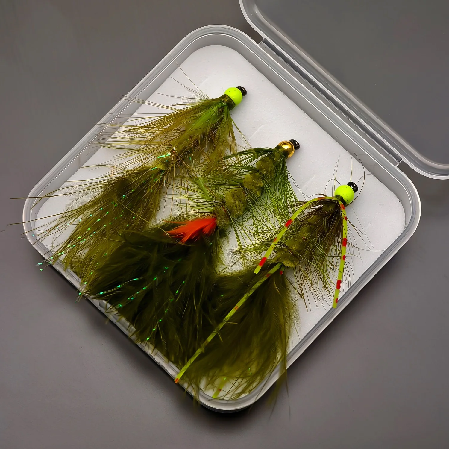 ANFS 3pcs/6pcs Metal Bead Woolly Bugger, Olive Streamers Fly-For Forel, Zalm, Snoek & Bass Fishing - Vliegvissen Lokt met Rayon