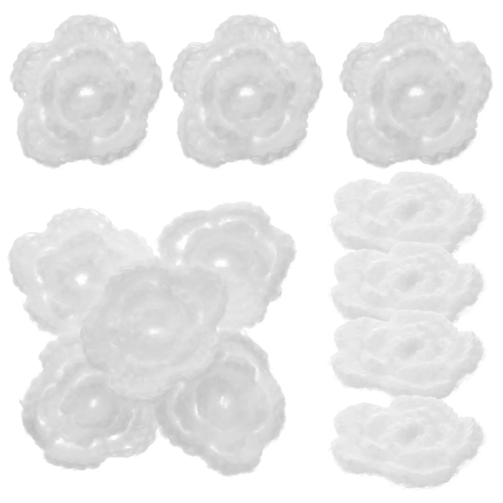 

12Pcs DIY Crochet Flowers Hair Band Accessories Lightweight Flower Ornament for Headdress Crafts Making Supplies