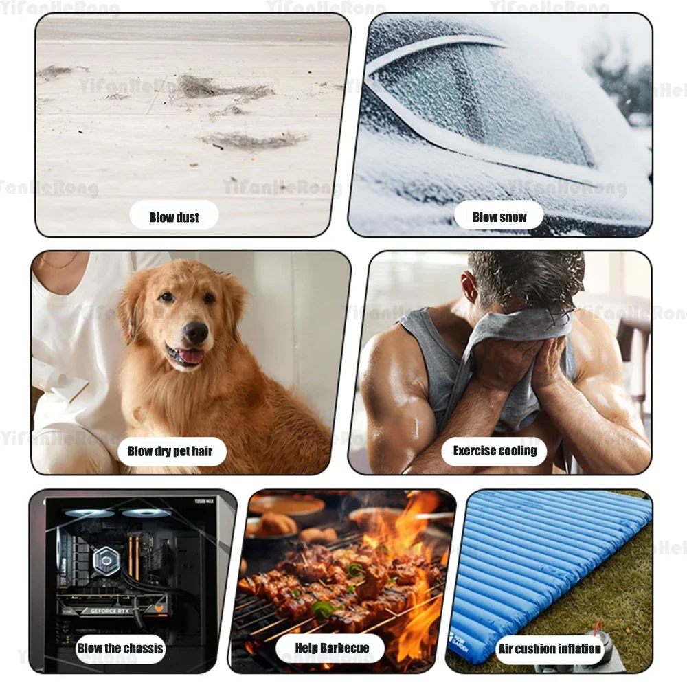 Compressed Air Duster Keyboard Cleaner for Office Electric 90000RPM Cordless 3 Speed 6000mAh PC Cleaning Air Blower