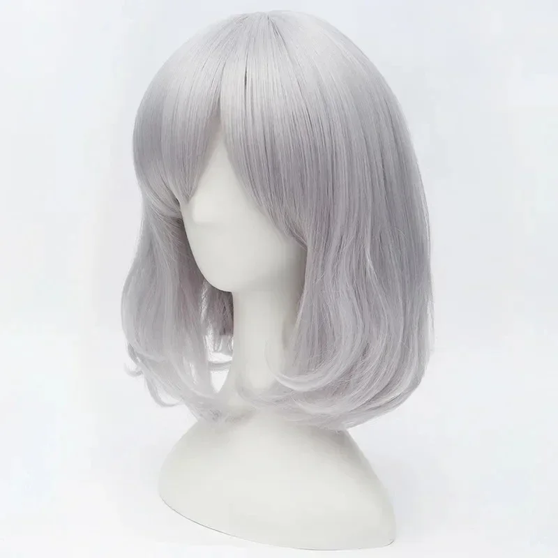 Anime castelo sophie hatter curto slivery branco resistente ao calor cabelo sintético cosplay peruca festa
