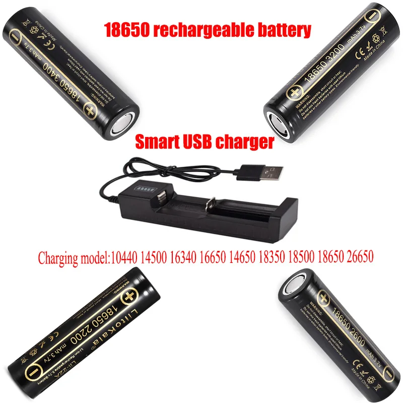 

1PCS Original Liitokala 18650 3.7V 18650 2200mAh 2600mAh 3200mAh 3400mAh Lithium Rechargeable Powerful External Battery Charger