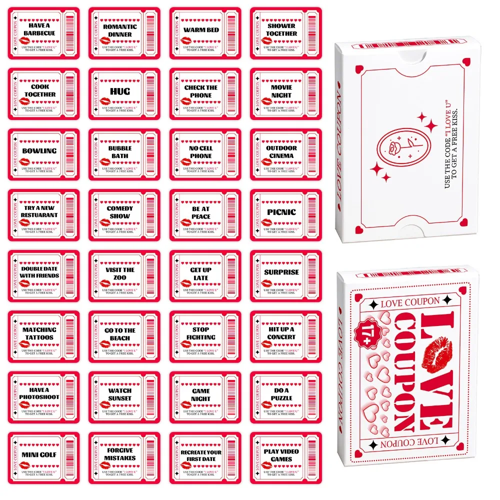 

50 Couple Cards Spouse Small English Love Vouchers Romantic Rewards Sweet Affectionate Lovely Cute Warm Charming Delightful