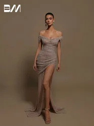 Sexy High Split Prom Dress Luxury Corset Mermaid Evening Dresses Vintage Beads Sequins Customized Gown Vestidos De Gala