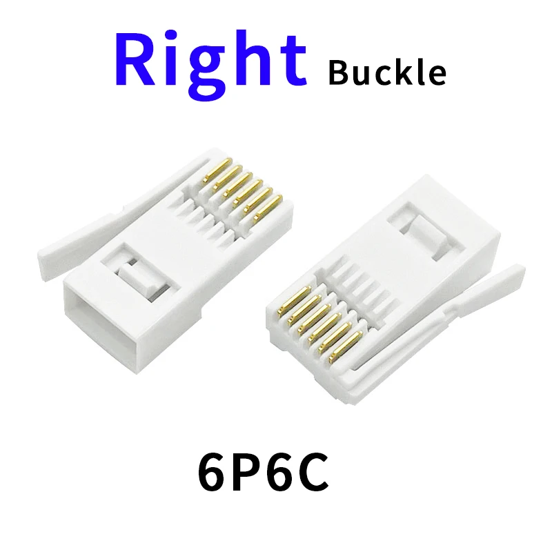 50 peças plugue rj12 estilo bt 6p6c uk conector modular de telefone fivela direita para telefone