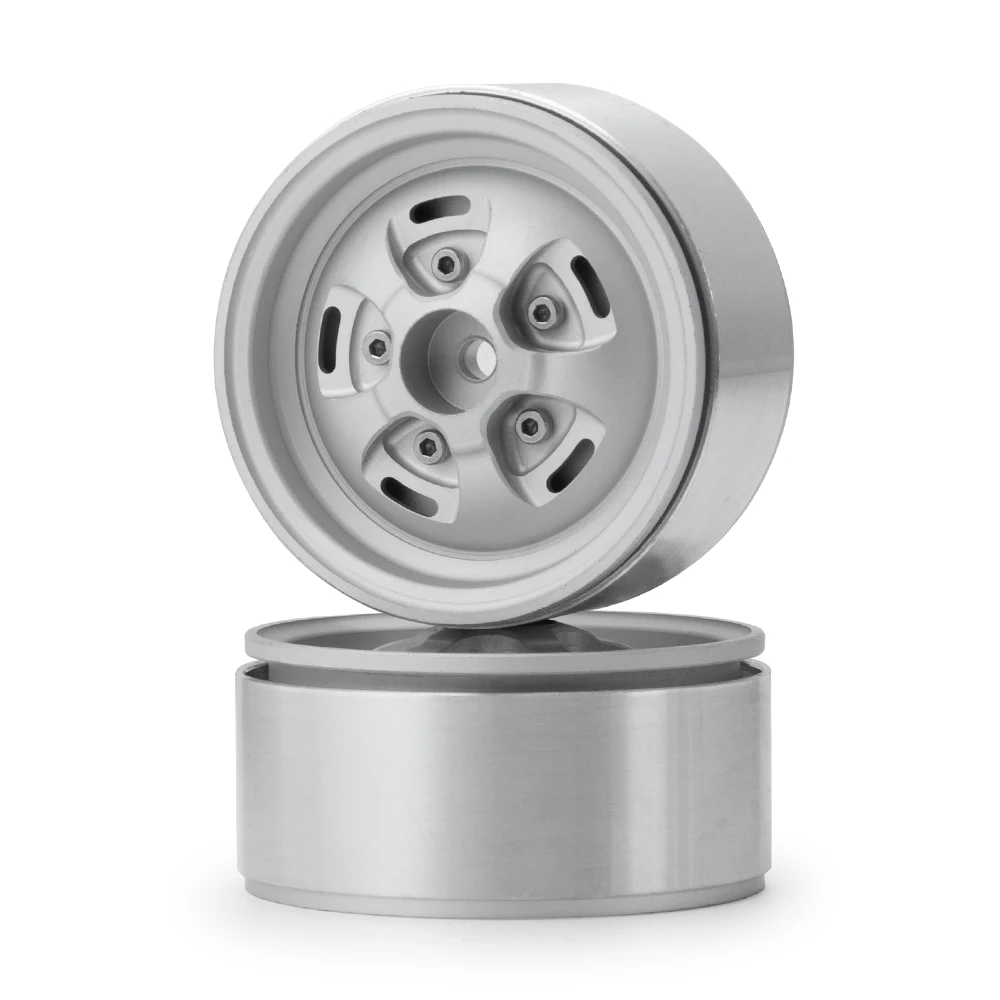 AXSPEED 4Pcs Metal 1.9'' Beadlock Wheel Rims Hubs for Axial SCX10 90046 D90 TRX4 TRX6 1/10 RC Crawler Car Upgrade Parts