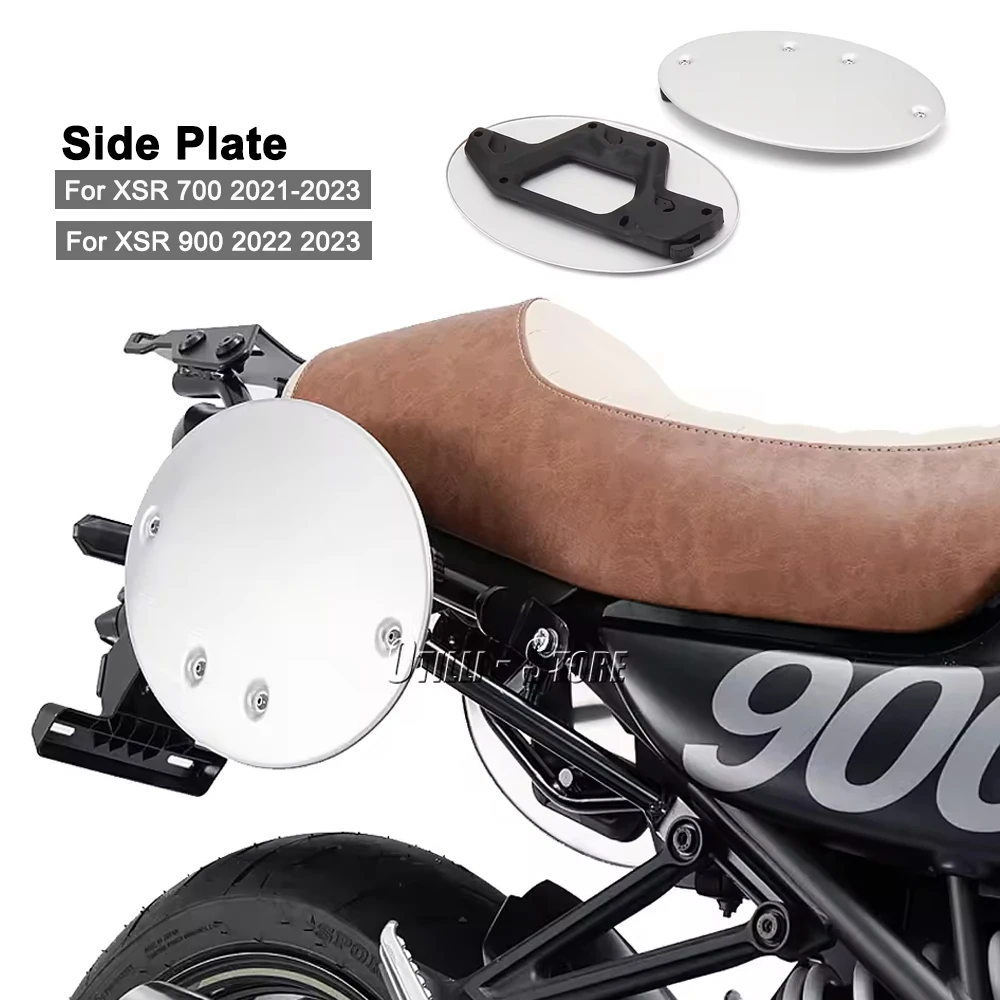 

For YAMAHA XSR700 XSR 700 2021-2023 XSR900 XSR 900 2022 2023 Cover Side Number Plate Aluminum Silver Panel Protector Accessories