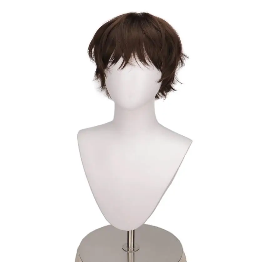 Anime Dazai Osamu Cosplay Wig Cosplay Short Brown Heat Resistant Synthetic Hair Wigs Dazai Osamu Wig Halloween