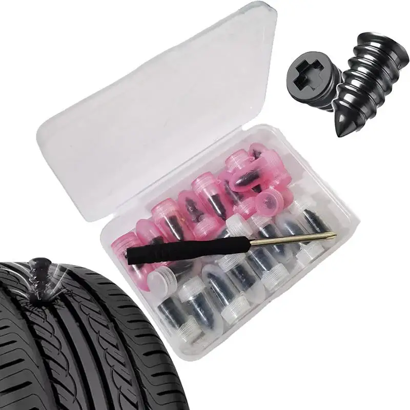 

10PCS Tire Repair Tool Black Soft Rubber Nail Vacuum Tyre Nails Self-Tapping Screw Tire Puncture Repair Car Motorcycle Repair