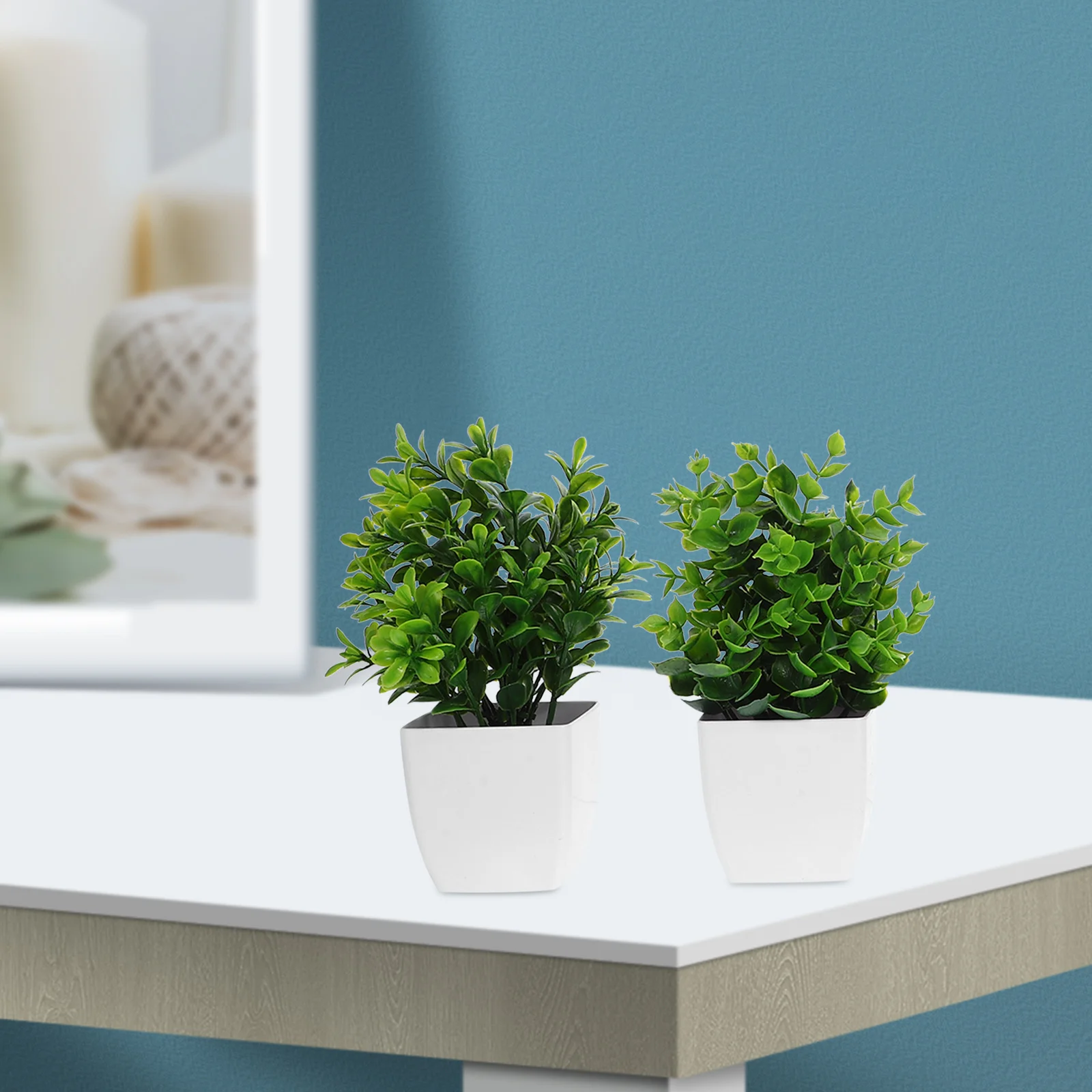 

4pcs Simulation Potted Plant Artificial Bonsai Decor For Home Office Desktop Indoor Faux Plants Greenery Decoration Fake Plant