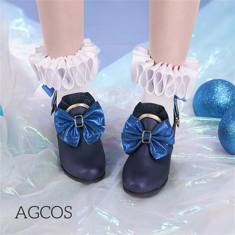 AGCOS-Bottes de cosplay Furina pour fille, chaussures de jeu Genshin Impact, Noël