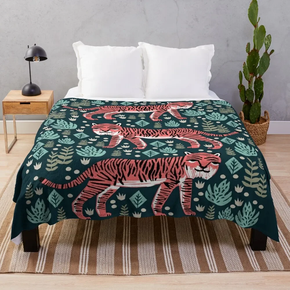 Safari Tiger by Andrea Lauren Throw Blanket Bed covers Luxury Thicken Plaid valentine gift ideas Quilt Blankets