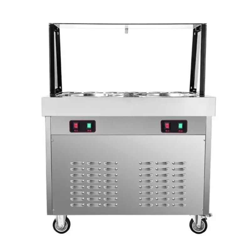 Automatic Fried Yogurt Machine Commercial Desktop Ice Cream Fried Ice Machine Multifunctional Fried Milk Fruit