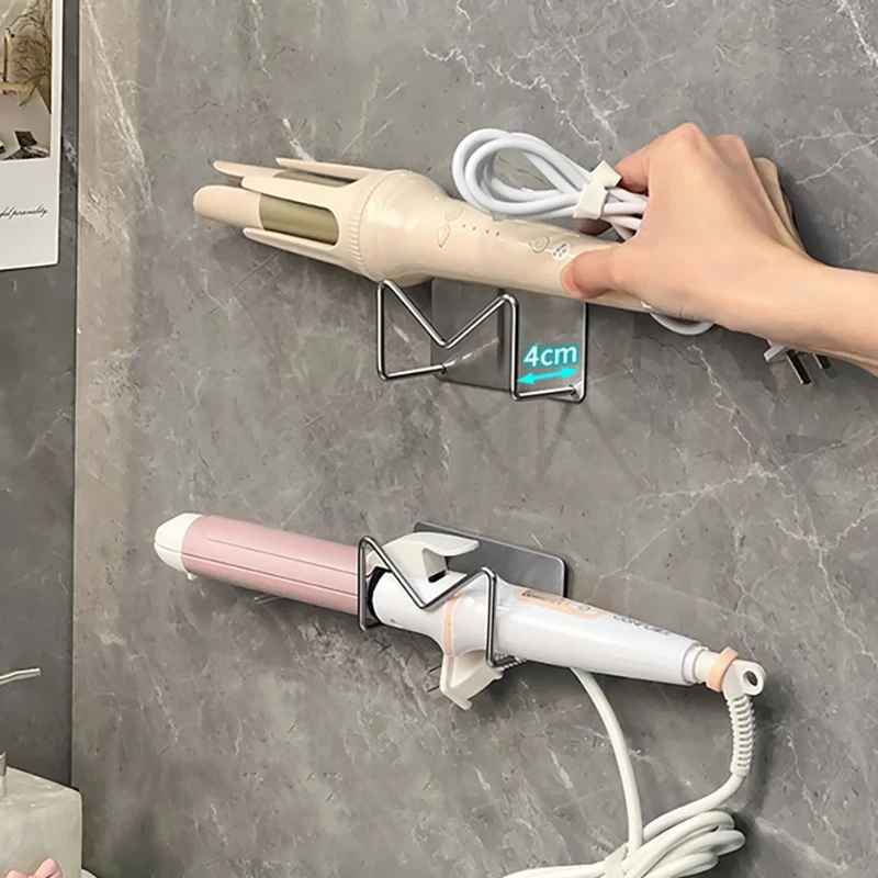 Neue Edelstahl Haartrockner Halter Wand Haar Curler Haarglätter Stehen Selbstklebende Lagerung Rack Badezimmer Organizer