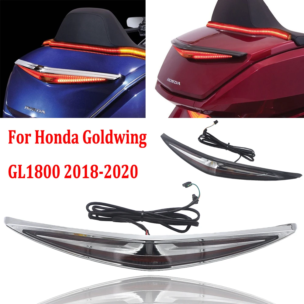 Gold Wing NEW Motorcycle ABS Trunk Spoiler LED Red Rear Brake Light Turn Signal For Honda Goldwing 1800 GL1800 2018 2019 2020