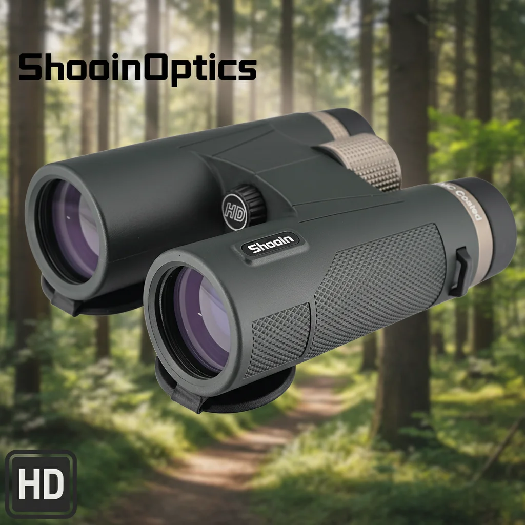 Shooin 12x42 10x42 8x42 HD Binoculars For Adults Bird Watching Hunting Waterproof FMC Optics High Power Outdoor Gear
