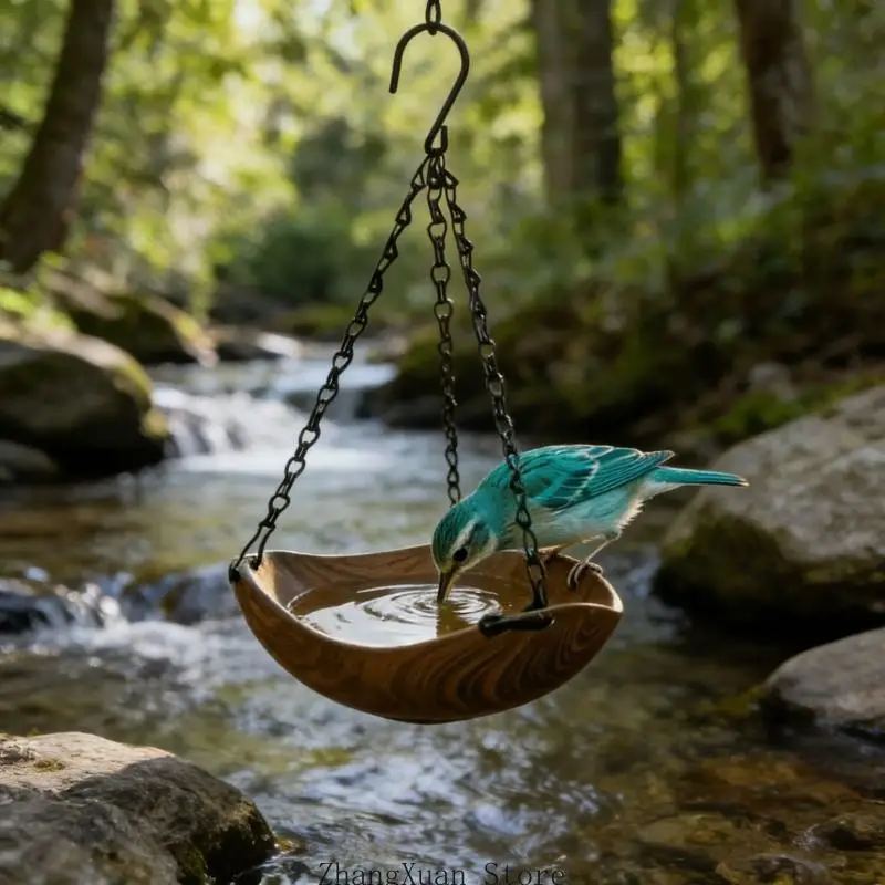 Hängende Vogeltränke, Vogelfutterspender, leichtes Wasser- oder Vogeltrinktablett für den Außenbereich, 3 x – Detail 5
