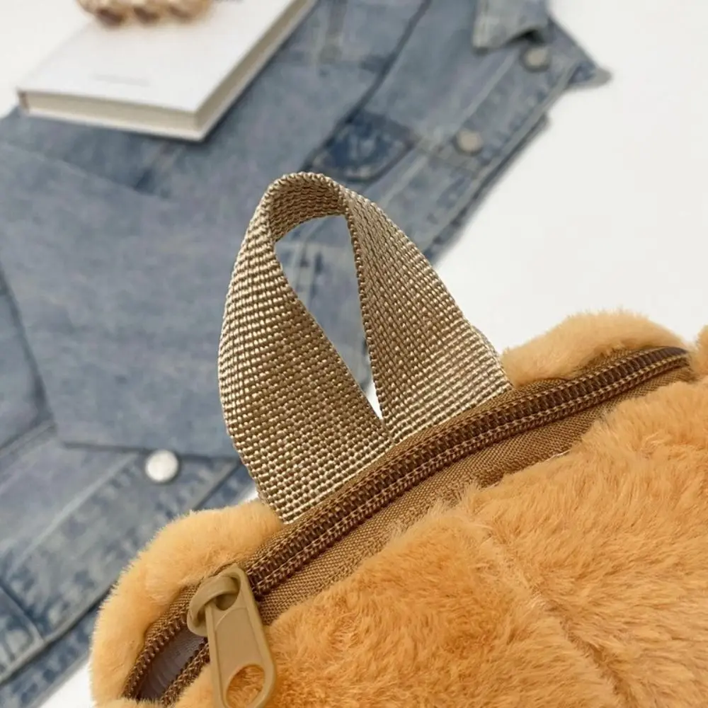 Casual Multicolour Plush Bear Backpack 3D Cony Hair Plush Shoulders Bag Creative Plush Doll Bear Animal Bag Outdoor