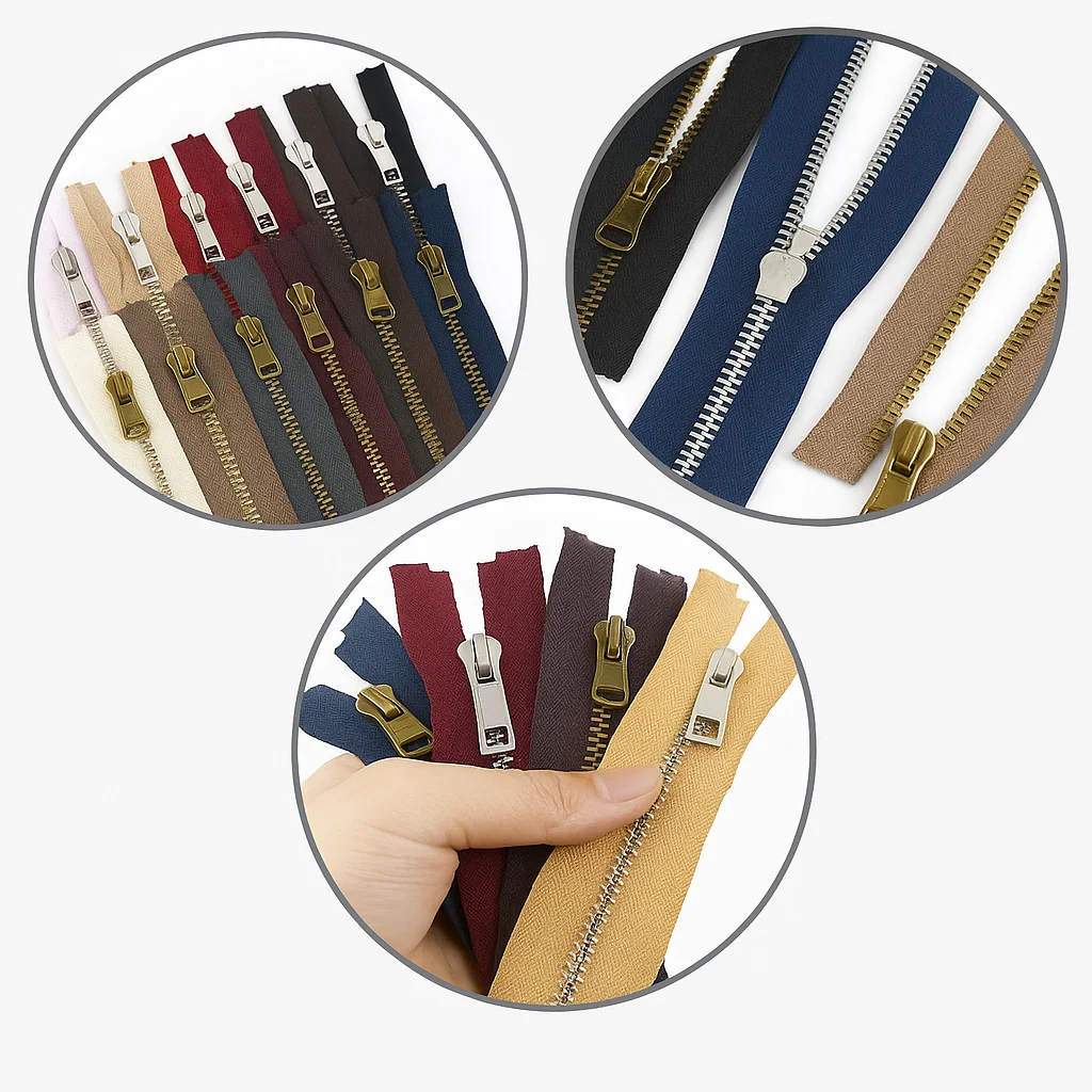 

4/10Pcs 40-80cm 5# Metal Zippers for Clothing Backpack Auto-lock Zipper Tape Garment Decor Zip Repair Kit DIY Sewing Accessories