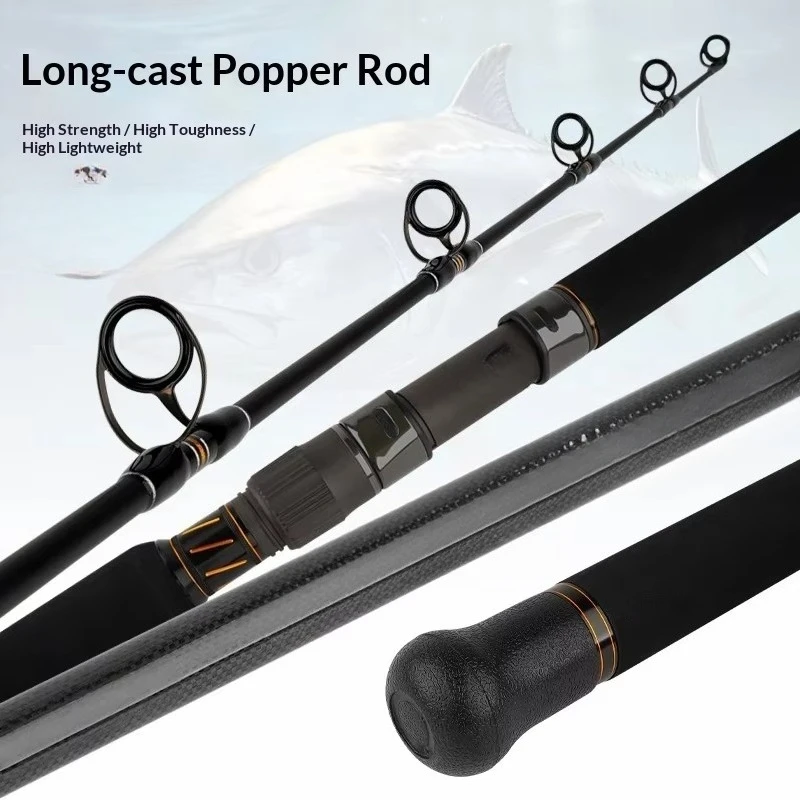 

High Quality 2.46m/2.55m 1.5-section Popper Rod 00g/150g PE6 GT Tuna Offshore Saltwater Fishing Rod