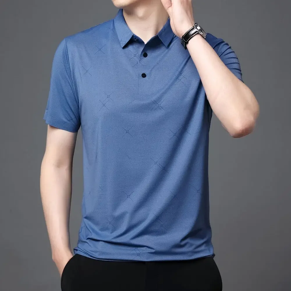 Simple Atmosphere Unique High Quality Polo-shirt Korean Fashion Short Sleeve Men Clothing Summer New Classic Tops W5595