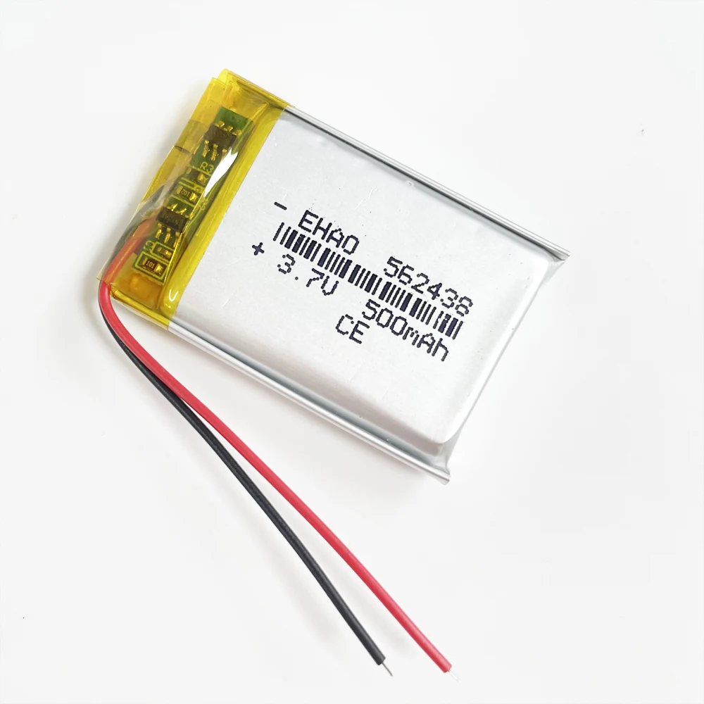 Akumulator litowo-polimerowy Li-po 3.7V 500mAh 562438 do słuchawek Bluetooth Mp3 GPS inteligentny zegarek z kamerą 5.6*24*38mm