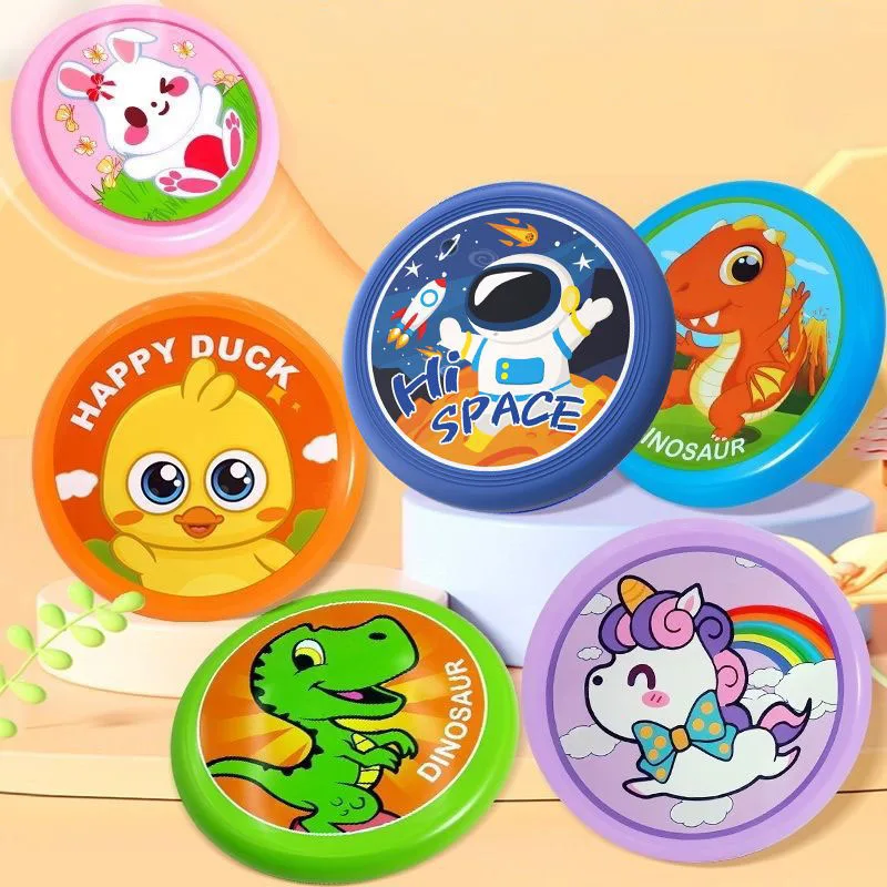 2pcs Miniso Kids Soft Frisbee Anime Cartoon outdoor Motion Toy Cute Secure Throw Interaction Disc Toys for Girl regali di compleanno