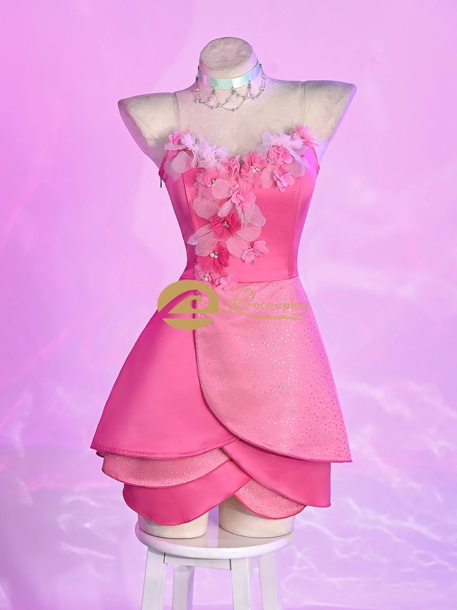 

Anime Flora Cosplay Costume Pink Outfit for Women Role Play