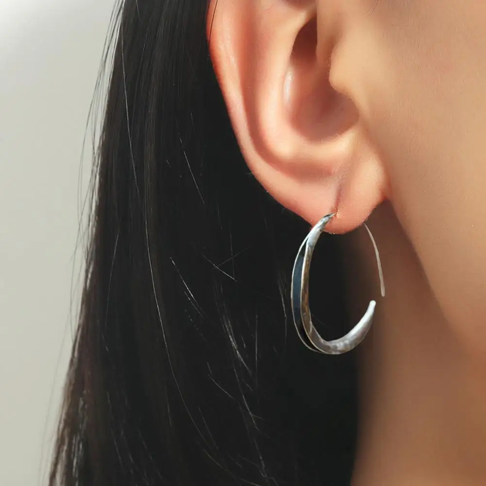 

Circle Earrings Vintage Style Circle Hoop Earrings for Women Slim Design Alloy Lady Ear Jewelry Easy to Wear Hanging Earrings