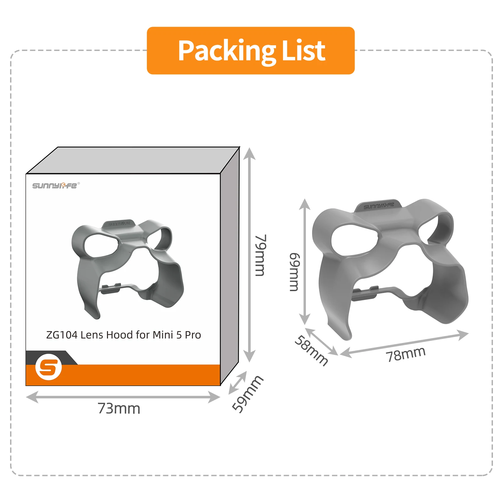 For DJI Mini 5 Pro Lens Hood Gimbal Protector Anti-Glare Lens Sunshade Accessory