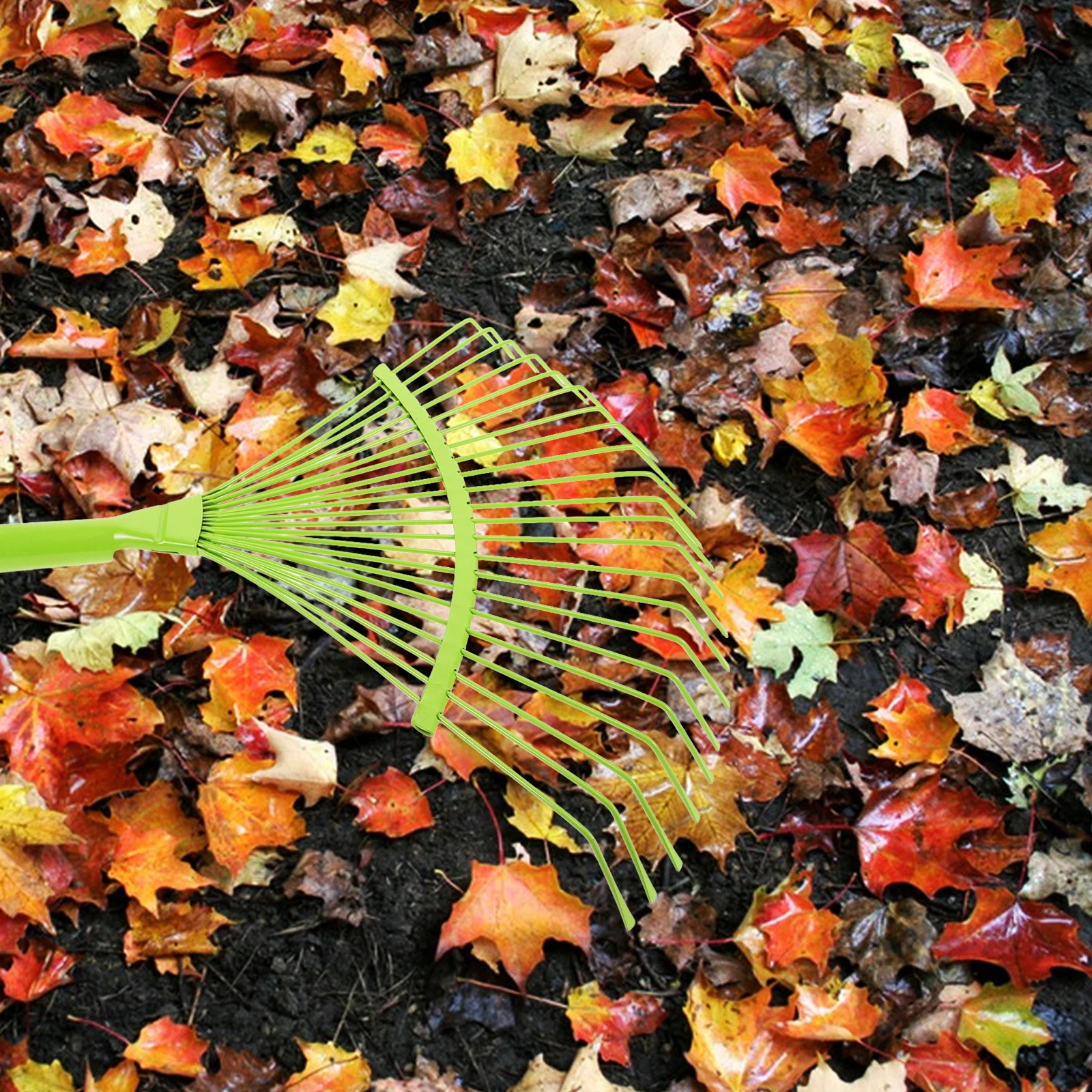 

22-tooth Wooden Handle Steel Rake Durable Metal Garden Tool Loosening Soil Cultivating Practical Long Life Hand Rake