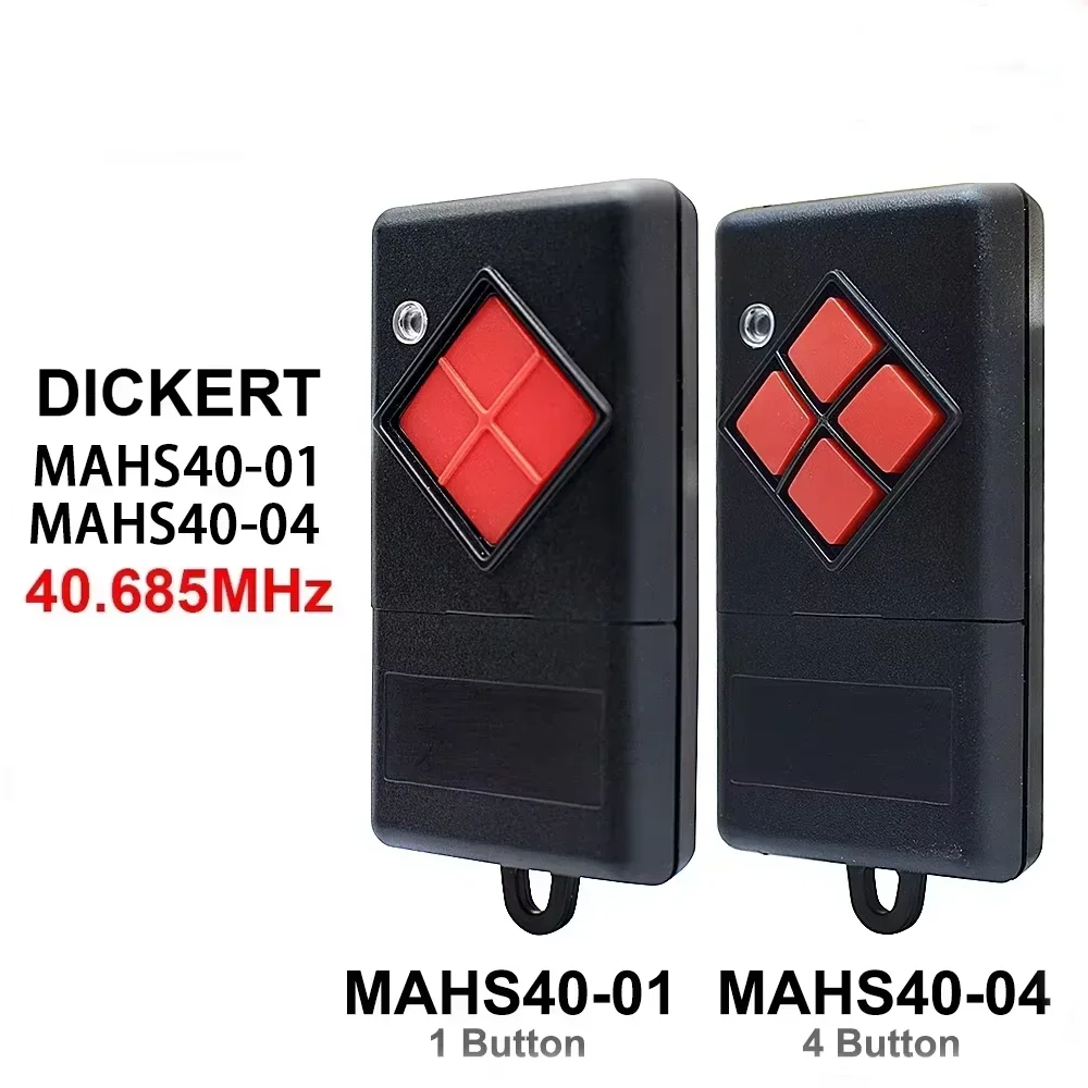 DICKERT 40MHz MAHS40 01 04 MAHS40-01 MAHS40-04 Garage Door Remote Control 40.685MHz Fixed Code Electric Gate Controller