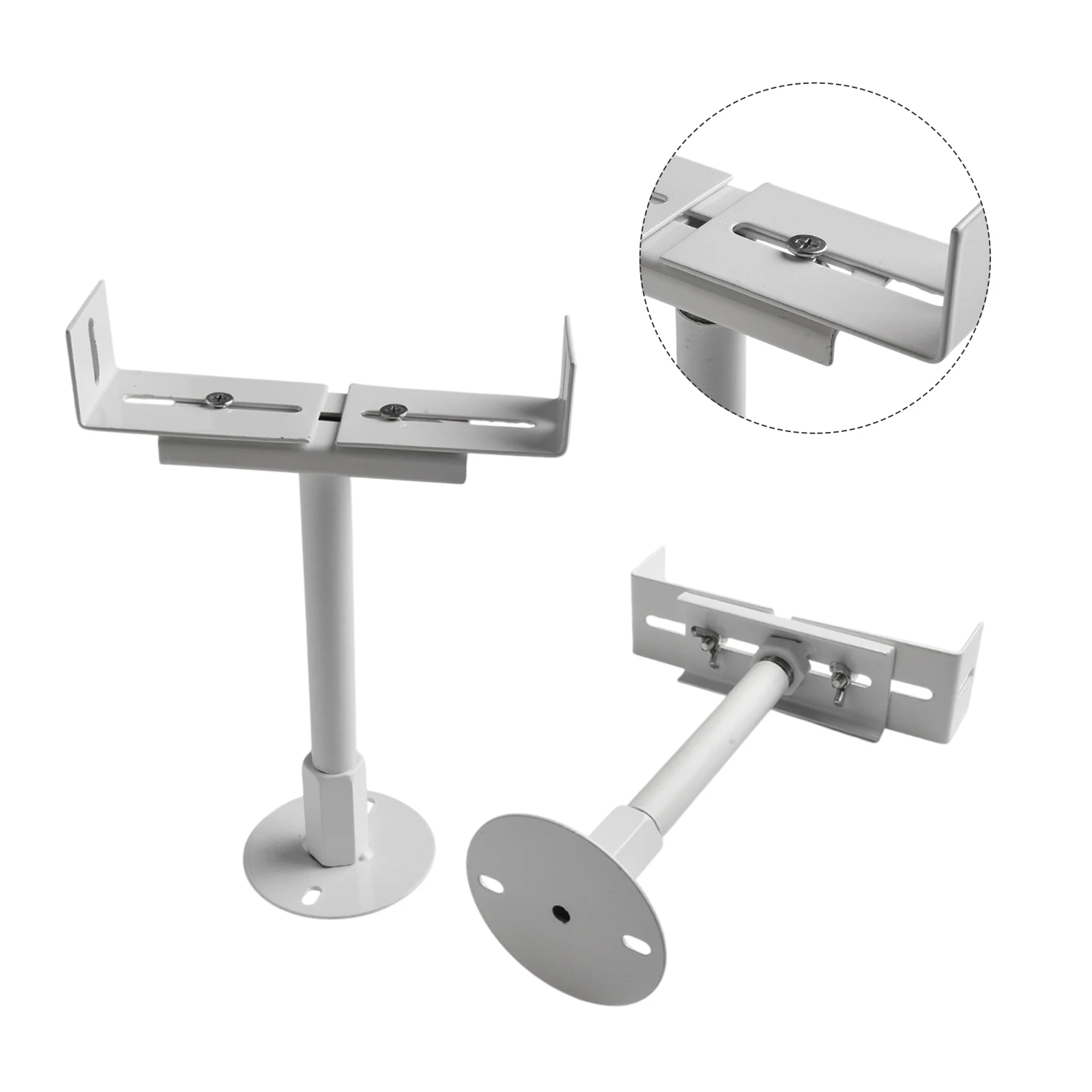 2 Pack Aluminium Radiator Floor Brackets, Height Adjustable Support Feet For Cast Iron Radiators, White Finish, 11-36cm Range