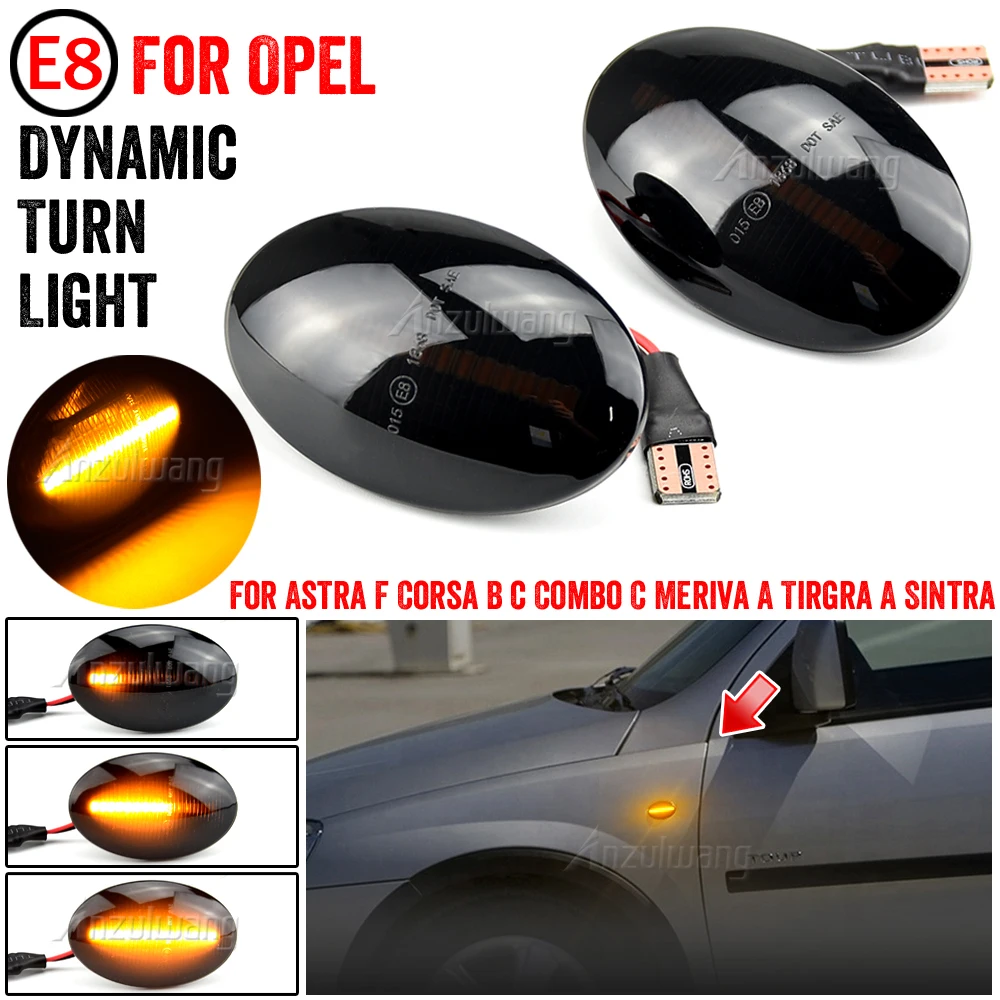 Dynamic LED Flashing Turn Signal Side Marker Lamp Car Light For Opel Combo C B Tigra A Astra F Meriva A Corsa C B Sintra Vita