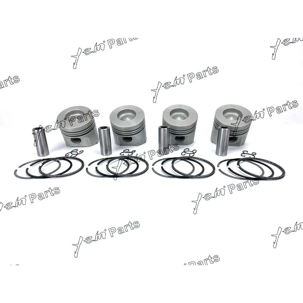 Long Time Aftersale Service 4 Set For Kubota V1902-DI STD Piston ( Clip & Pin ) 17365-21920 17365-2192 W Rings