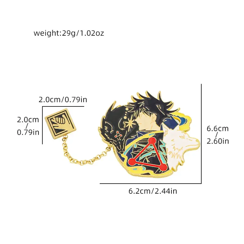 

Anime Jujutsu Kaisen Cosplay Cartoon Send Friend Metal Brooch Accessories Backpack Decoration Birthday Xmas Gift Game Pendant