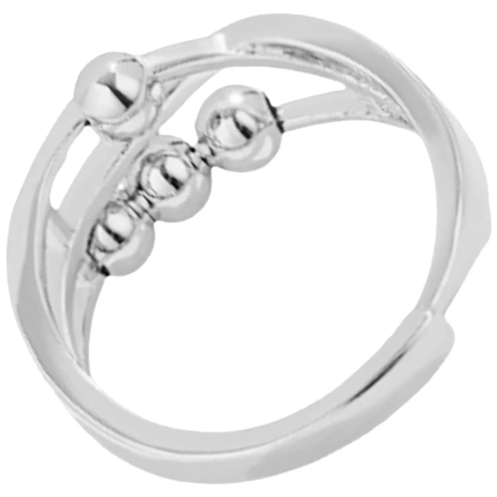 

Fidget Ring Finger Anxiety Ring Rotatable Beads Skin Friendly Smooth Alloy Fashion Rings for Women Stylish Anxiety Relief