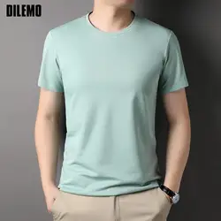 Top Grade 4.8% Mulberry Silk New Summer Brand Tops Polo Shirt Men Crewneck Plain Short Sleeve Casual Fashion Mens Clothing