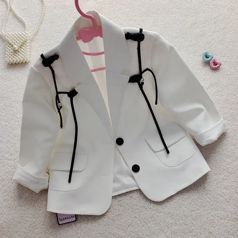 New Girls' Suit Jacket for Spring and Autumn Fashion New Chinese Style Buckle Suit Western-style Children's Casual Coat