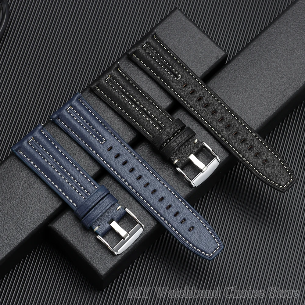 Quick Release Watch Band for Men Women Universal Leather Bracelets  Replacement Belt Handmade Stitching Cowhide Watch Strap 22mm