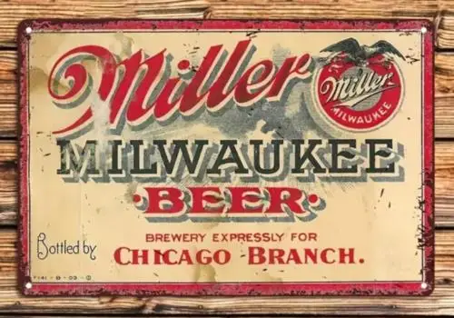 1y,Miller Beer Novelty metal sign  Wall Art-tin sign