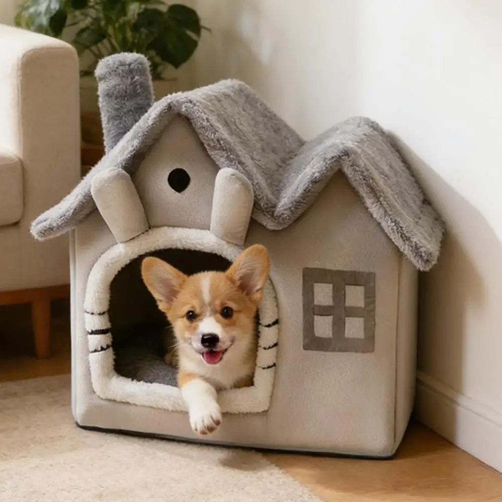 Faltbares Hundehaus, Hundehütte, Bettmatte für kleine und mittelgroße Hunde und Katzen, warmes Katzenbett für den Winter, Haustierprodukte, Korb, Welpenhöhle, Sofa. – Detail 7