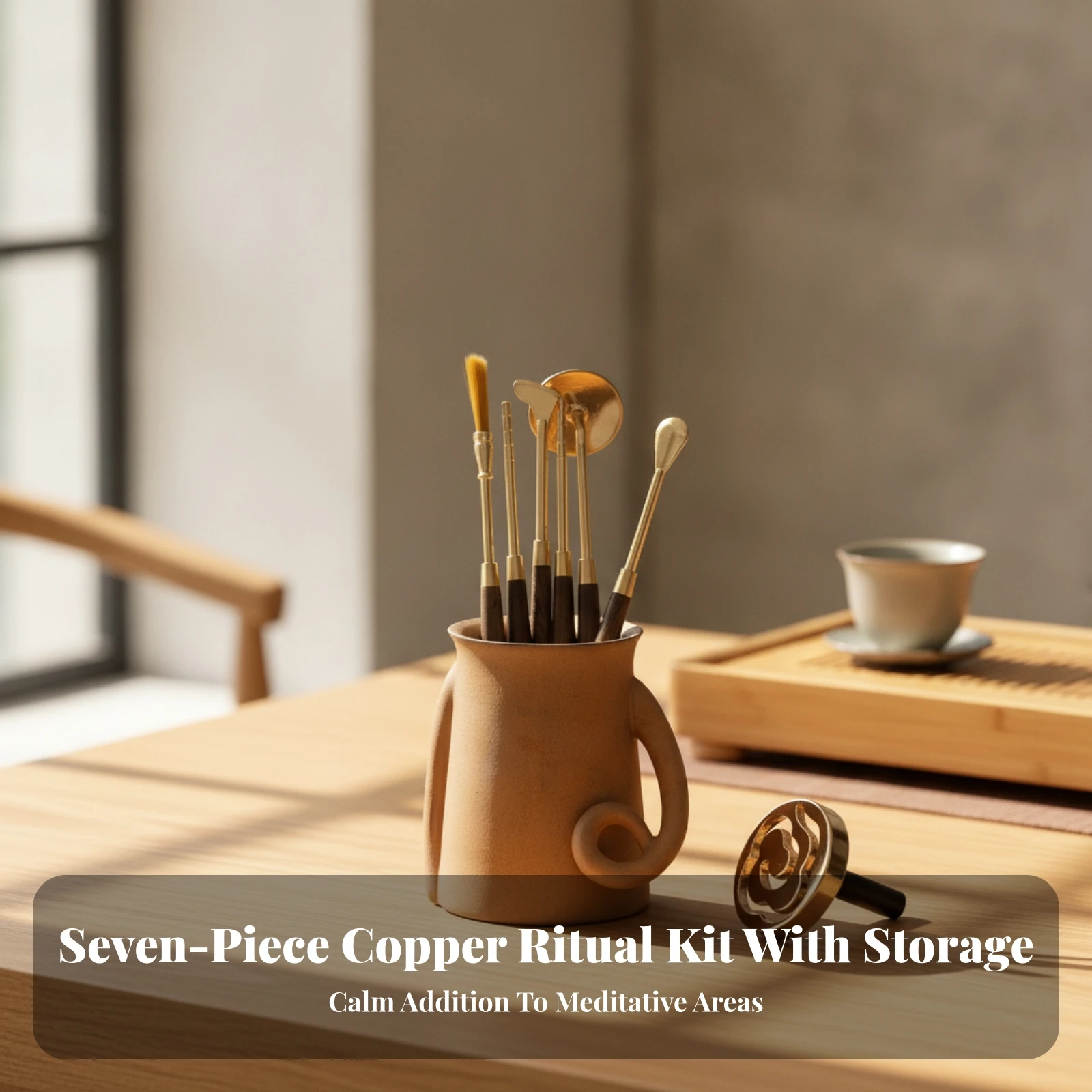 7 Pieces Incense Utensil Set Zen Incense Burner Tool Set Utensils Elegant Classical for Meditation Practitioners, Tea Rooms